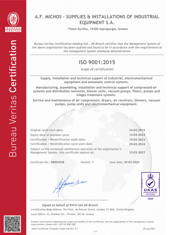 Certification ISO 9001:2015